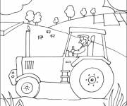 Coloriage Le fermier et son tracteur