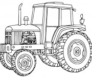 Coloriage et dessins gratuit Tracteur à découper à imprimer
