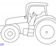 Coloriage Tracteur facilement dessiné