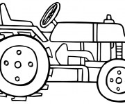 Coloriage Tracteur vectoriel