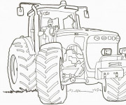 Coloriage et dessins gratuit Un Tracteur en ligne à imprimer