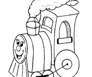 Coloriage et dessins gratuit Locomotive personnalisée qui sourit à imprimer