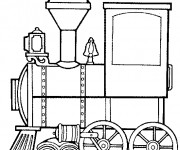 Coloriage Locomotive qui tracte les Wagons