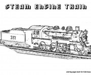 Coloriage Train à vapeur réaliste