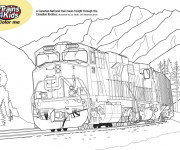 Coloriage Train dans les montagnes canadiennes