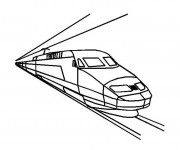 Coloriage et dessins gratuit Un Train rapide à imprimer