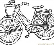 Coloriage Bicyclette en noir et blanc