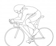 Coloriage et dessins gratuit Cyclisme stylisé à imprimer