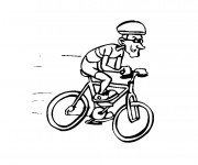 Coloriage Cycliste et son Vélo rapide