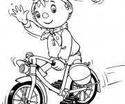 Coloriage Cycliste mignon dessin animé