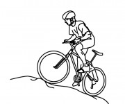Coloriage et dessins gratuit Cycliste montant à imprimer