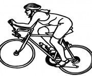 Coloriage et dessins gratuit Cycliste sur VTT à imprimer