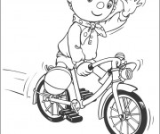 Coloriage Cycliste te salue dessin animé