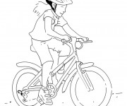 Coloriage Fille Cycliste à colorier