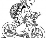 Coloriage La tortue sur sa Bicyclette