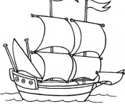 Coloriage et dessins gratuit Voilier Pirate à imprimer