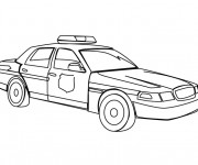 Coloriage et dessins gratuit La voiture de police américaine à imprimer