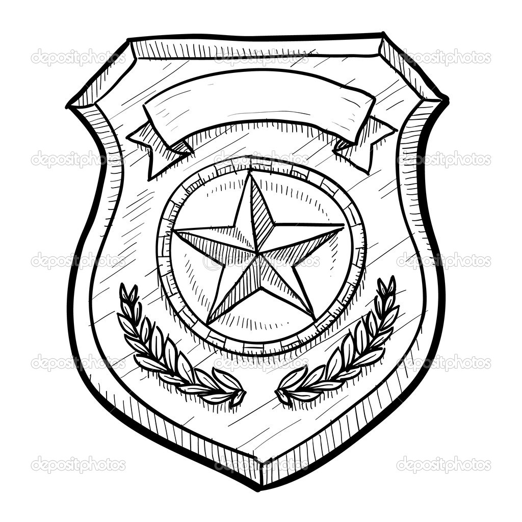 Coloriage badge de police américain dessin gratuit à imprimer