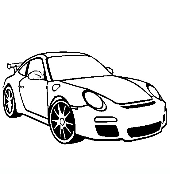 Coloriage Porsche maternelle dessin gratuit à imprimer