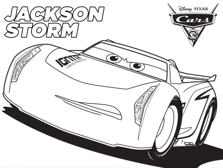 Coloriage Cars 3 avec Jackson Storm dessin gratuit à imprimer