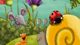 Un escargot sur un roseau
