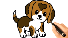 Un cours de dessin : Comment dessiner un chien mignon étape par étape
