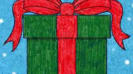 Apprenez à dessiner le cadeau de Noël étape par étape