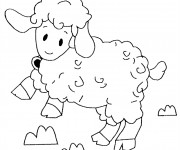 Coloriage Agneau en sautant