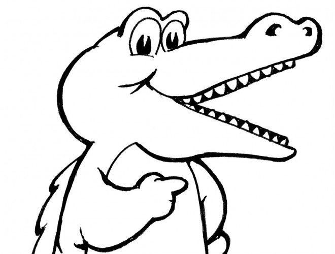 Coloriage et dessins gratuits Alligator content à imprimer