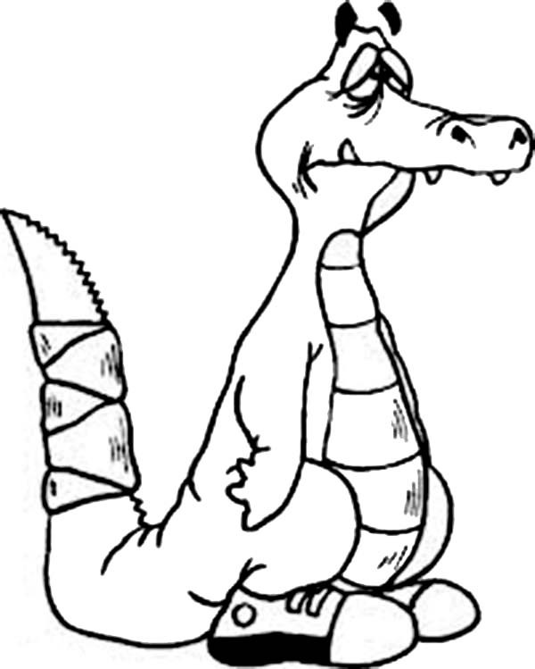 Coloriage et dessins gratuits Alligator déçu à imprimer