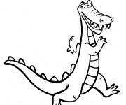 Coloriage et dessins gratuit Alligator dessin animé à imprimer
