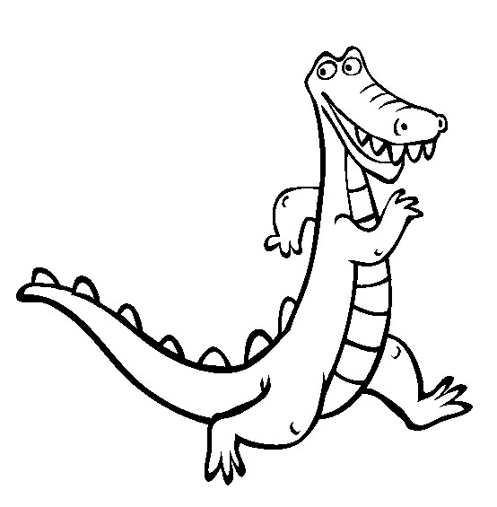 Coloriage et dessins gratuits Alligator dessin animé à imprimer