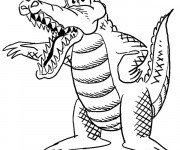 Coloriage Alligator dessin anim&eacute; pour enfant