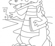 Coloriage Alligator maître