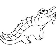 Coloriage Alligator porte une fleur