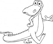 Coloriage Alligator sympathique qui marche