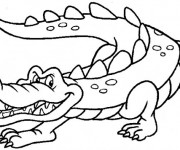 Coloriage Crocodile avec le regard m&eacute;chant