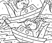 Coloriage Des Alligators sur leurs navires