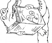 Coloriage Petit Crocodile lit un livre