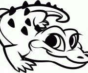 Coloriage Petit Crocodile mignon