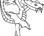 Coloriage Un Crocodile qui danse