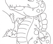 Coloriage Un petit Alligator confiant