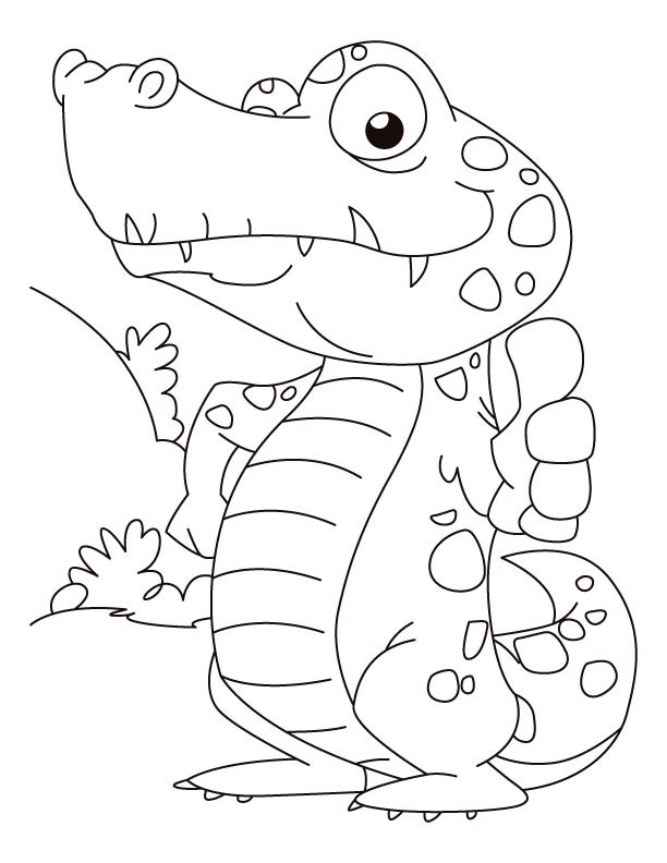 Coloriage et dessins gratuits Un petit Alligator confiant à imprimer