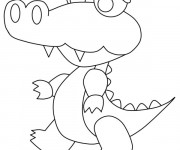 Coloriage Un petit Crocodile en marchant