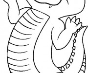 Coloriage Un petit Crocodile lève ses bras