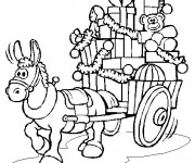 Coloriage &Acirc;ne apporte les cadeaux de Noel