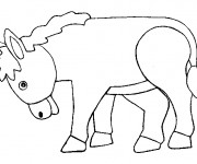 Coloriage &Acirc;ne baissant la t&ecirc;te