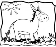 Coloriage &Acirc;ne sous les rayons de soleil
