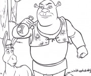 Coloriage Shrek et son âne