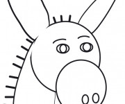 Coloriage t&ecirc;te d'un &acirc;ne